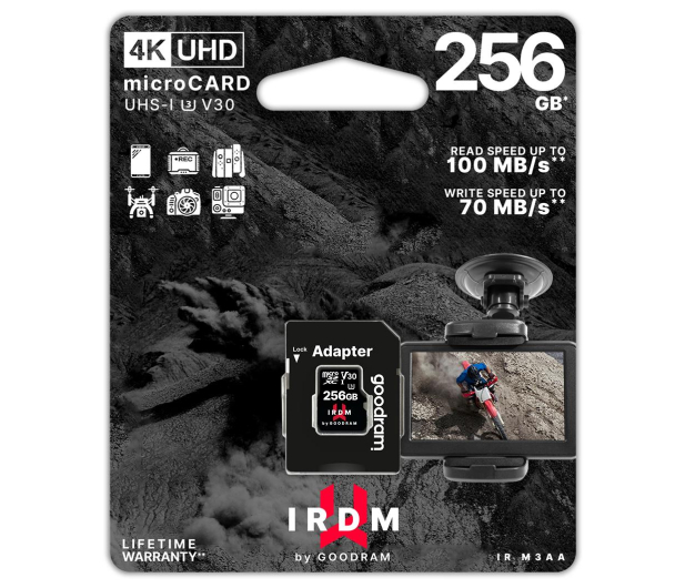 GOODRAM 256GB microSDXC IRDM 100MB/s UHS-I U3 V30 - 604916 - zdjęcie 3